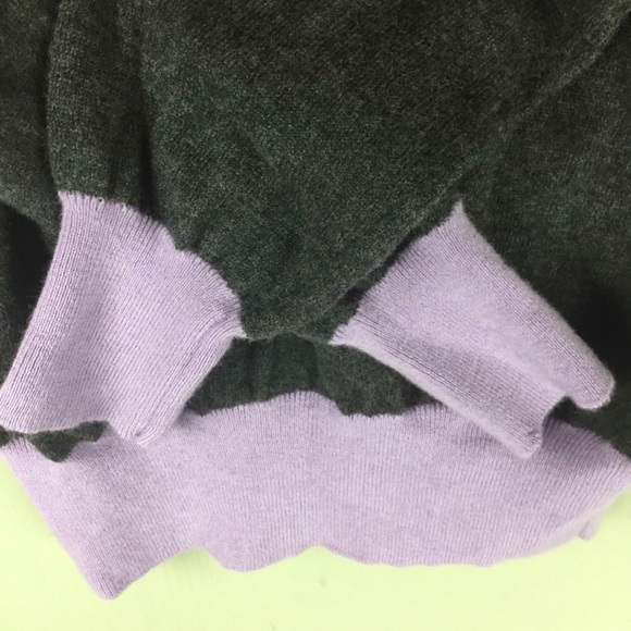 Escada Sport Virgin Wool Colorblock V-Neck Studded Logo Sweater Size Medium - Picture 6 of 8